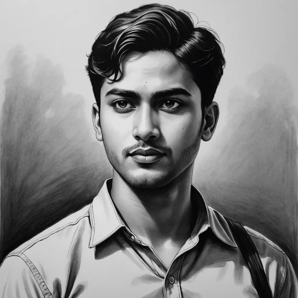 a black and white drawing of a man with a tie on his neck and a shirt on his shirt, serial art, an ultrafine detailed painting, Bikash Bhattacharjee, photorealistic portrait