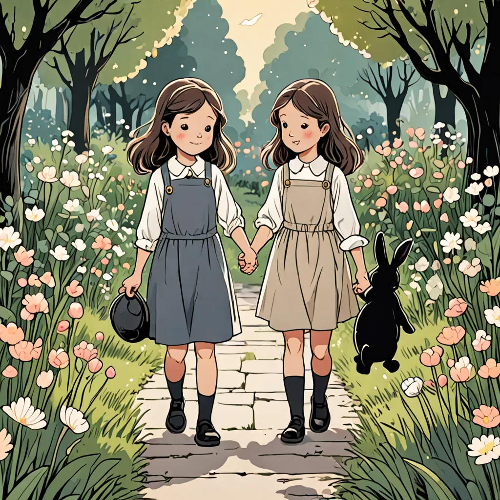 The Little Girl And Black Rabbit