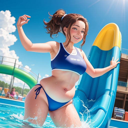 Anime full body woman water - Playground