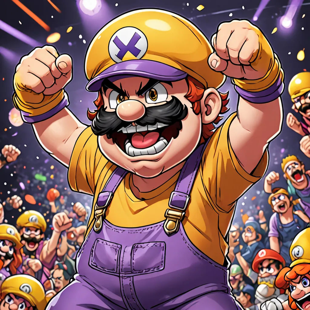 a cartoon character with a mustache and mustache mustaches in front of a crowd of people with a mustache, sots art, a character portrait, Adam Manyoki, official art