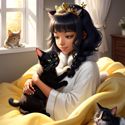 erike22111 Anime cat with cloak a magical super p by PauloSC
