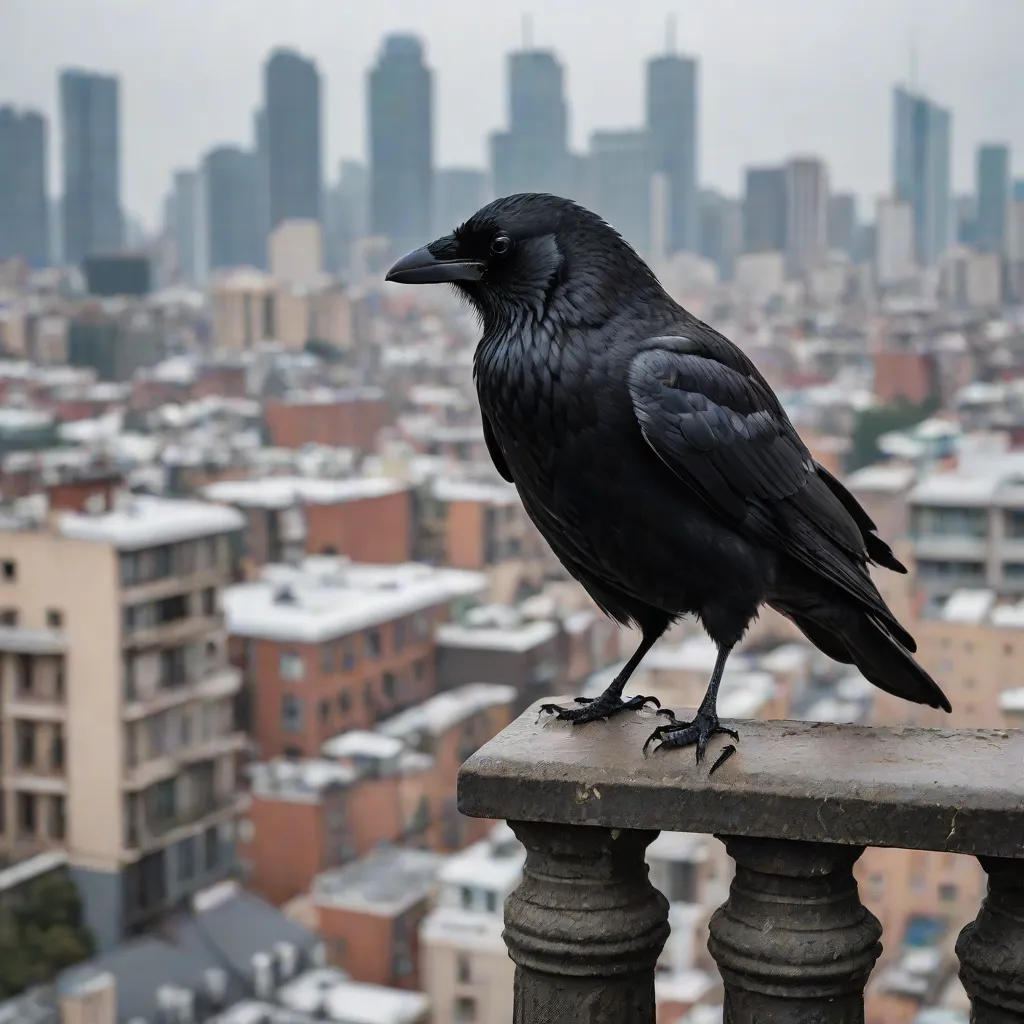 The Injured Crow on the Balcony