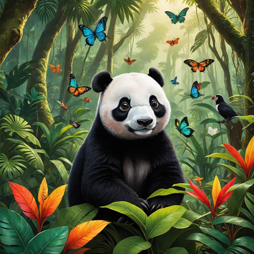 Panda Adventure in the Tropical Rainforest
