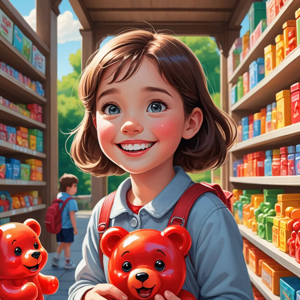 a girl holding two red teddy bears in a store aisle with shelves of baby goods behind her and a boy in the background, photorealism, a storybook illustration, Chris LaBrooy, trending on art station