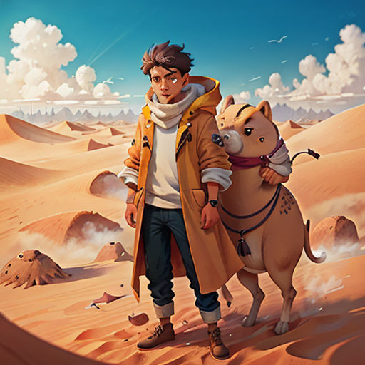 a man riding a horse in the desert with a horse on the ground next to him and a horse on the ground