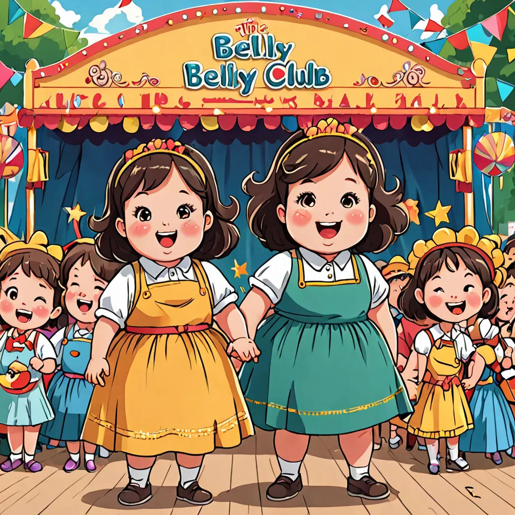 a group of children standing in front of a carnival booth with a girl in a yellow dress and a girl in a blue dress, lyco art, a storybook illustration, Byeon Sang-byeok, comic cover art