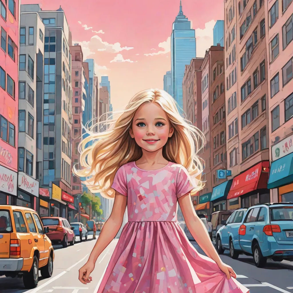 a painting of a girl walking down a street in a city with tall buildings and cars on the street, american realism, a storybook illustration, Bob Byerley, book cover