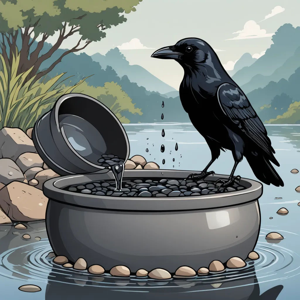 a black bird is sitting on a bowl of water and drinking from it's faucet,, environmental art, a storybook illustration, Dan Mumford, detailed illustration