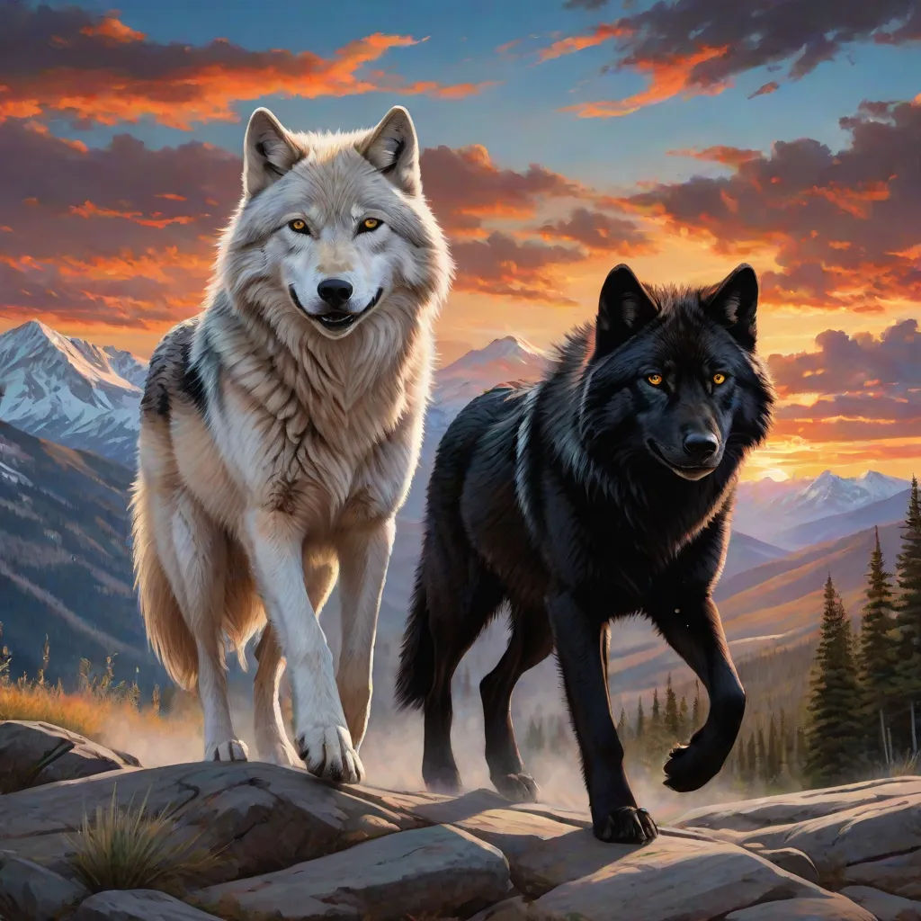 Lobo Negro y Loba Blanca