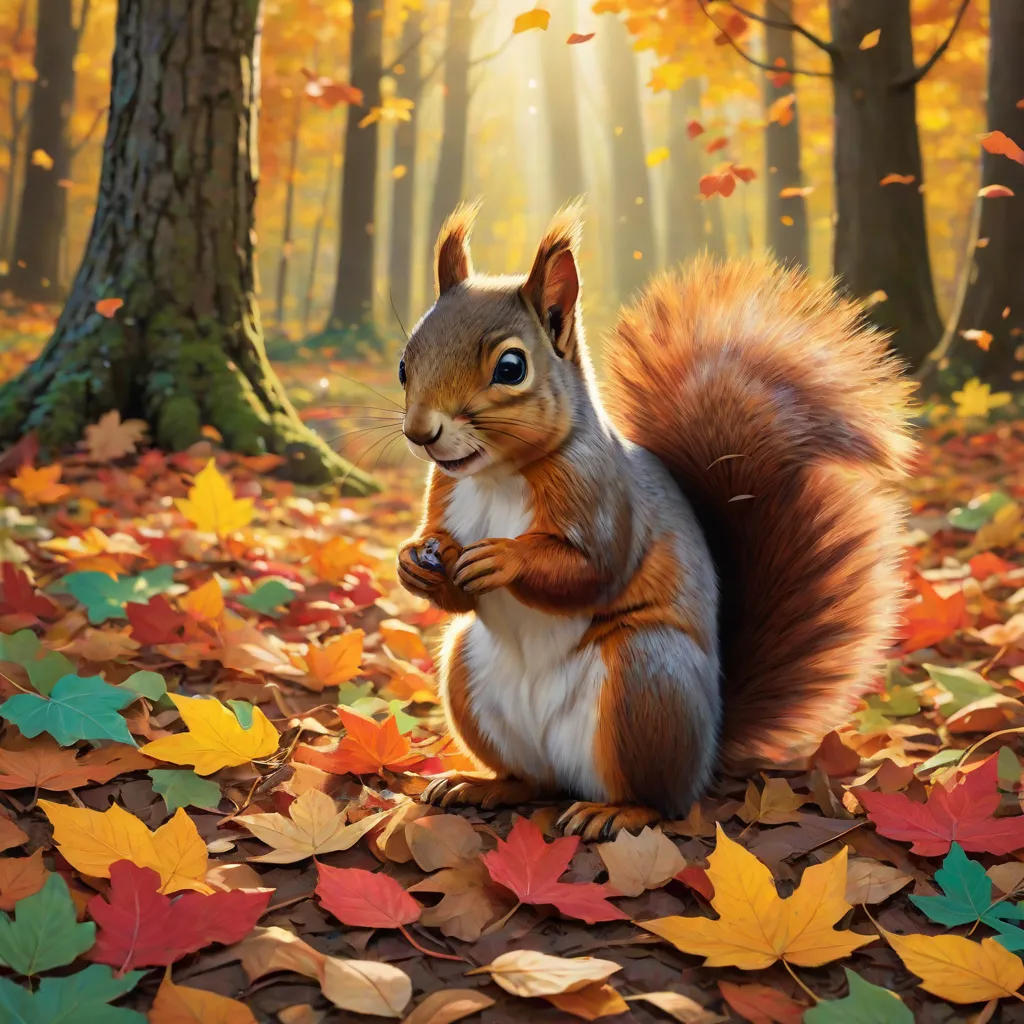 The Curious Squirrel's Leaf Counting Adventure
