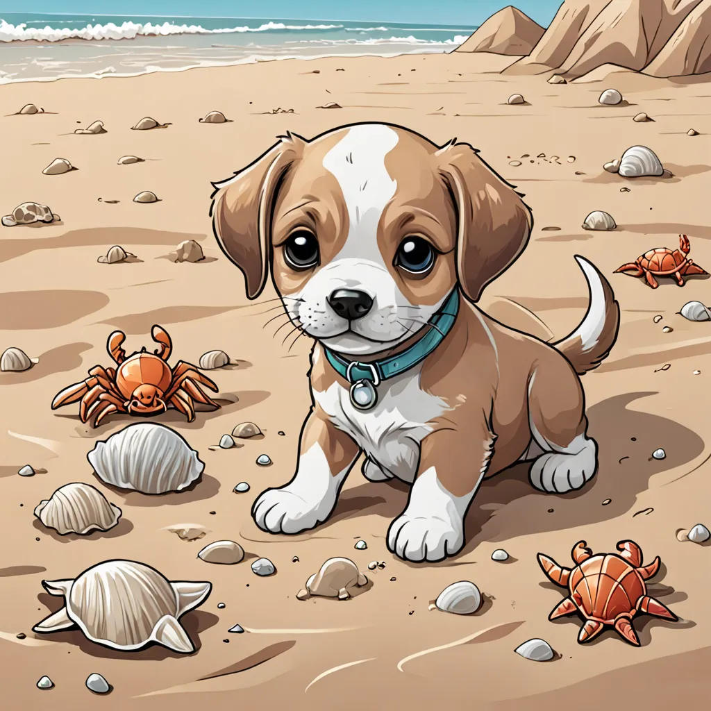 Puppy's First Beach Day