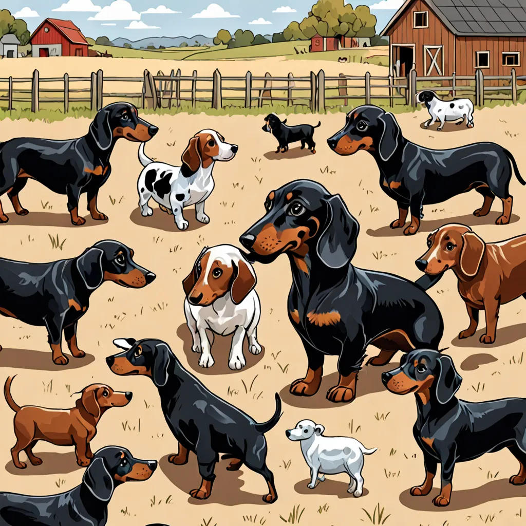 Dachshund on the Farm