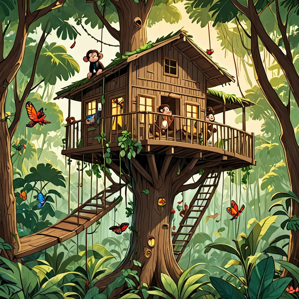 Annie picked up the book and read the title, “The Magic Treehouse Adventures.” As soon as she read the title aloud, the treehouse started to spin! The leaves outside turned into a blur of green.