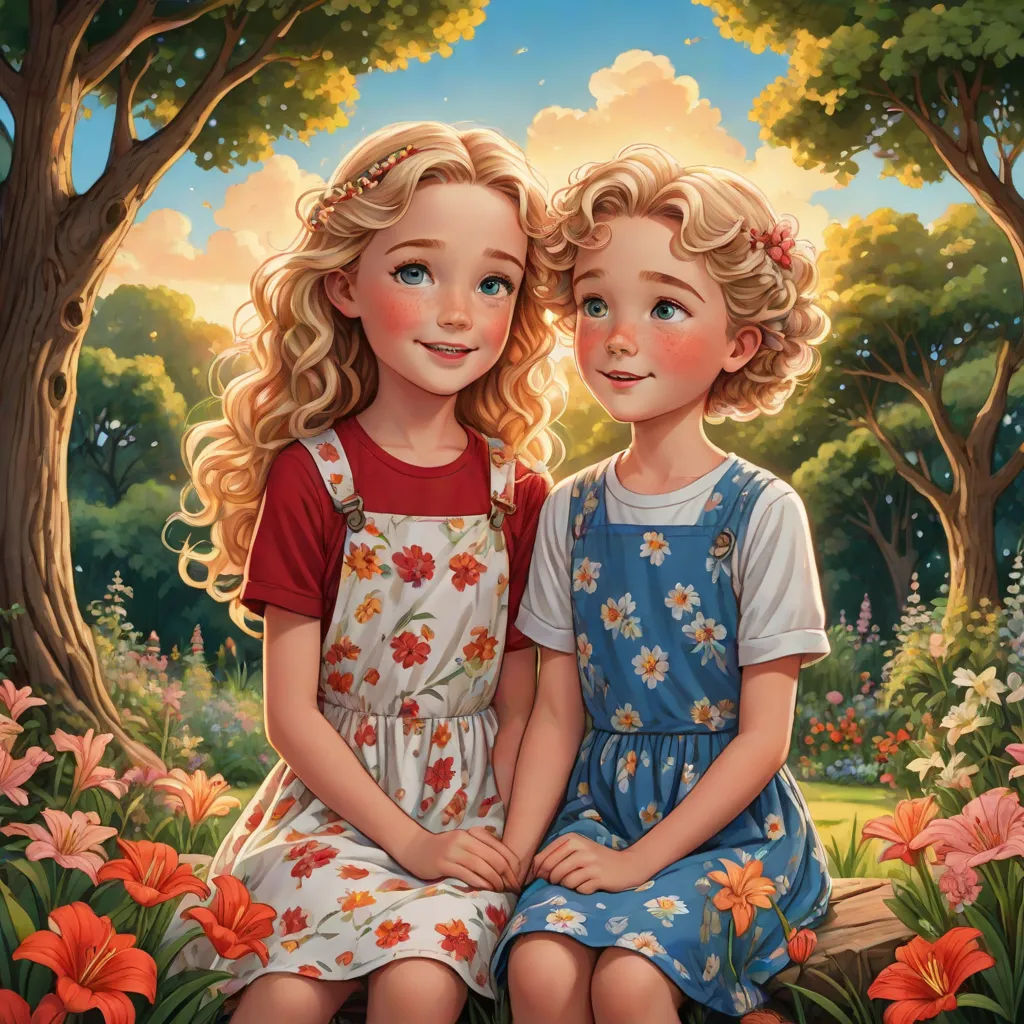 As the sun set, they sat under the magical tree, sharing stories of their adventure. The garden seemed even more magical now, filled with laughter and the promise of many more adventures.
