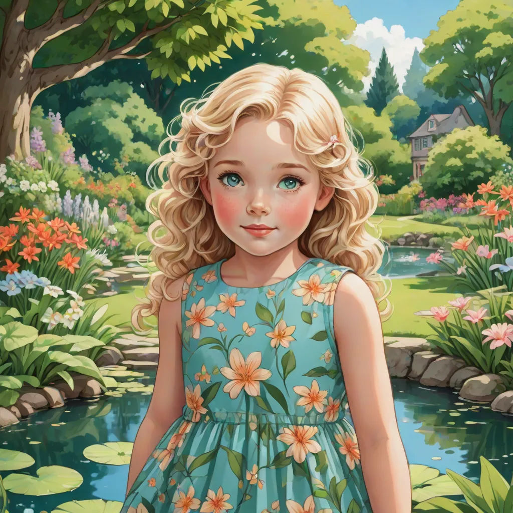 Lily was visiting her friend's house for a playdate. She was fascinated by the beautiful garden in the backyard, especially the enchanting tree in the middle.
