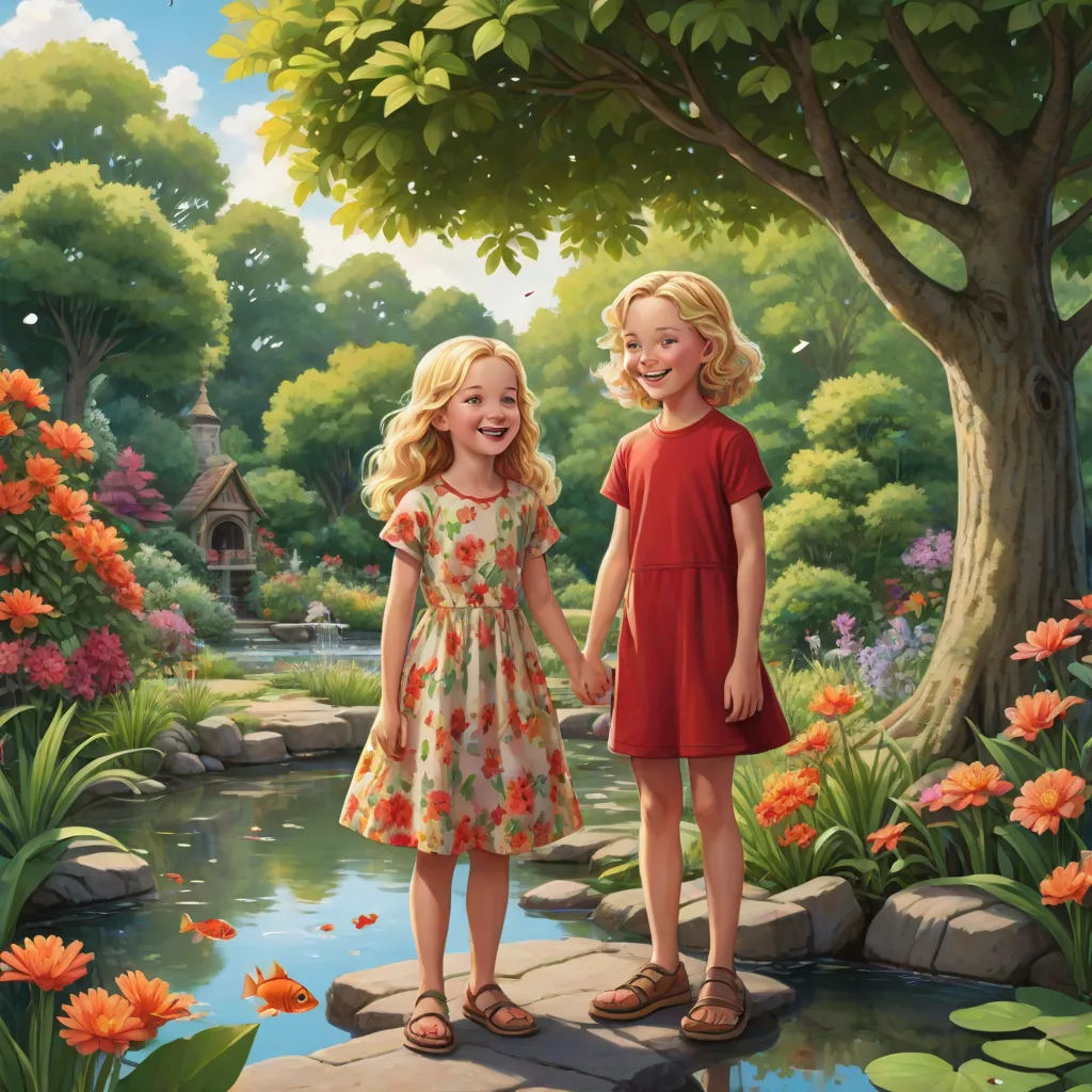 Her friend Tom noticed her fascination and grinned. He had a secret to share. 'That's not an ordinary tree, Lily. It's a magical tree!', he revealed.
