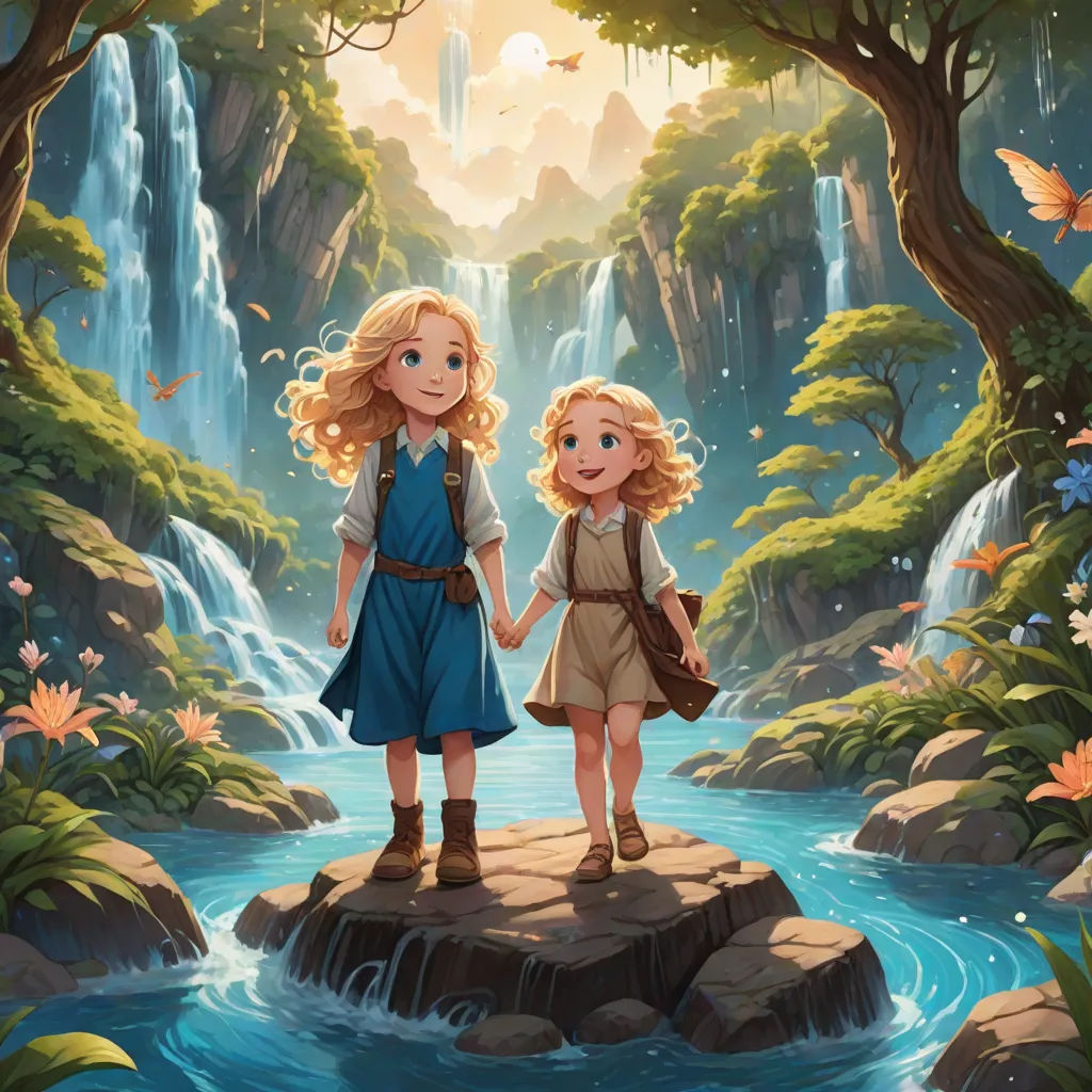 They explored the magical world, playing with the creatures, and enjoying the magical sights. Their laughter echoed through the enchanting landscape.