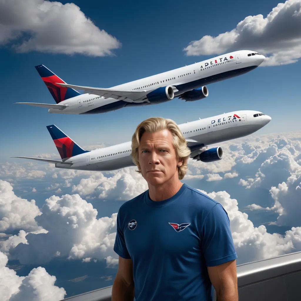 a man standing in front of a painting of two planes flying above the clouds and a man standing next to him, dau-al-set, a digital rendering, Art Fitzpatrick, promotional image