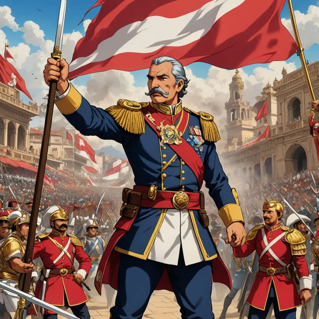 a painting of a man holding a flag and a sword in front of a crowd of people in uniform, sots art, concept art, Amadeo de Souza Cardoso, official art