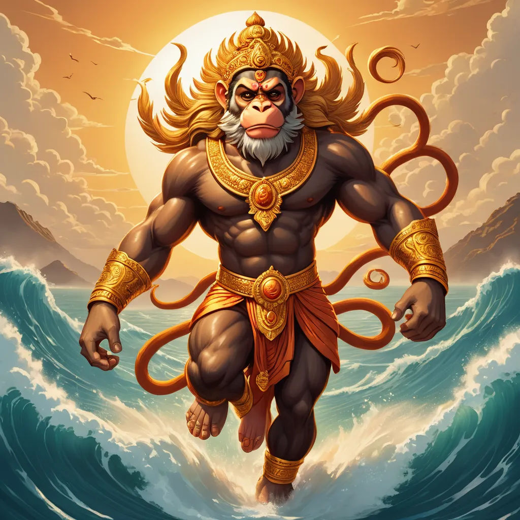 a monkey with a beard and a beard standing in the ocean with a giant octopus like body of water, sumatraism, concept art, Alex Petruk APe, rossdraws global illumination