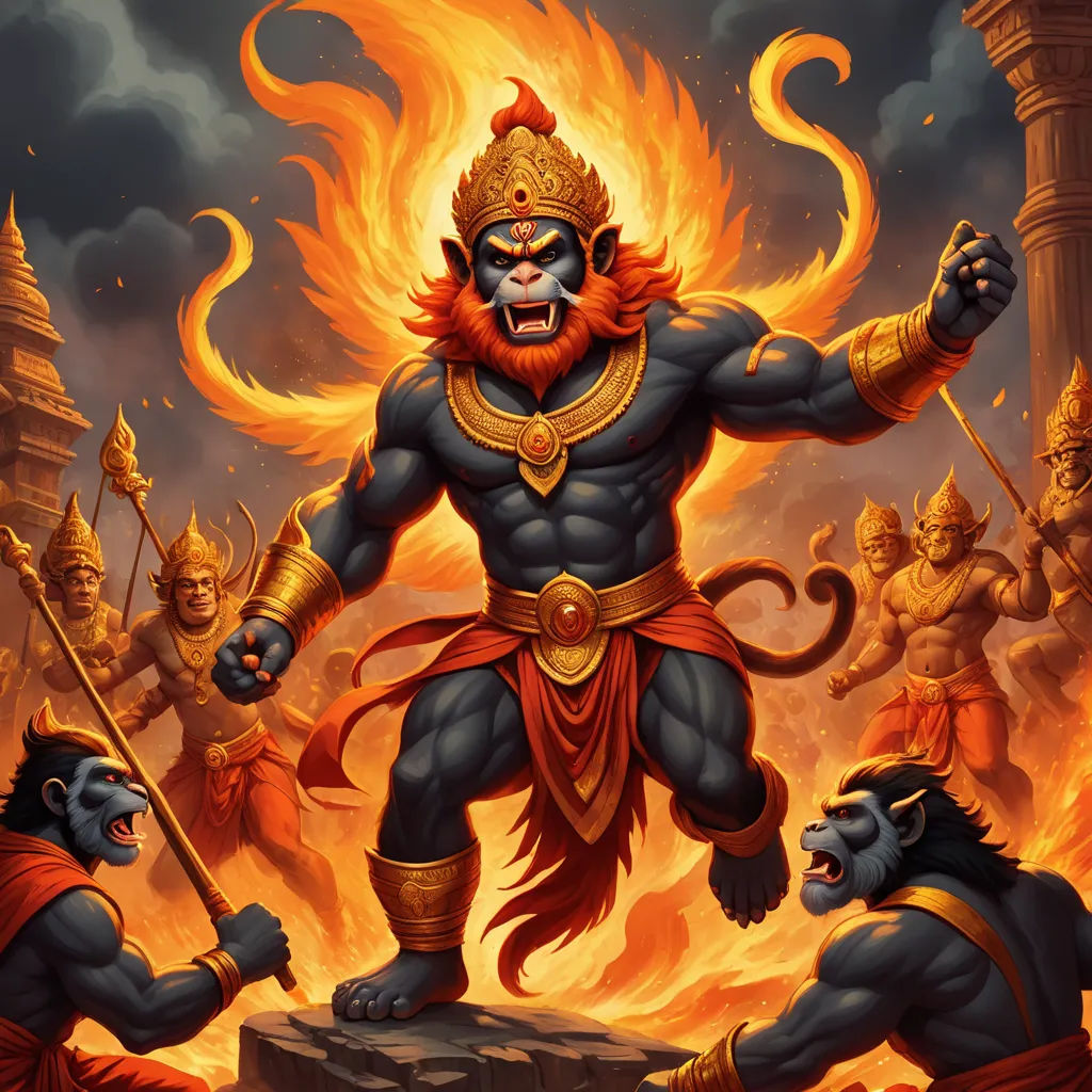 a painting of a demon with two other demons surrounding him and a demon with a sword in his hand, sumatraism, a detailed painting, Alex Petruk APe, rossdraws global illumination