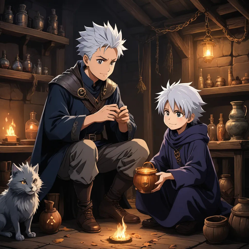 a couple of people sitting next to each other in a room with a cat and a pot of gold, sots art, concept art, Brothers Hildebrandt, official art