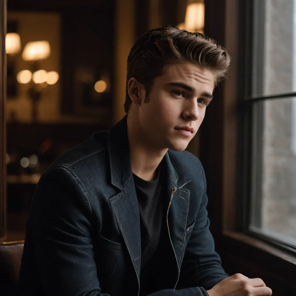 a man sitting in a chair looking out a window at the street outside of him and looking at the camera, private press, a portrait, Adam Paquette, mitchell mohrhauser