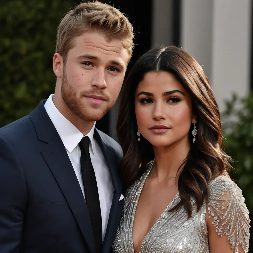 a man and a woman posing for a picture together at an event together, wearing formal attire and a black tie, private press, a picture, Avgust Černigoj, promotional image