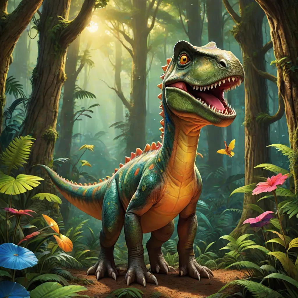The Brave Little Dinosaur And The Whispering Woods