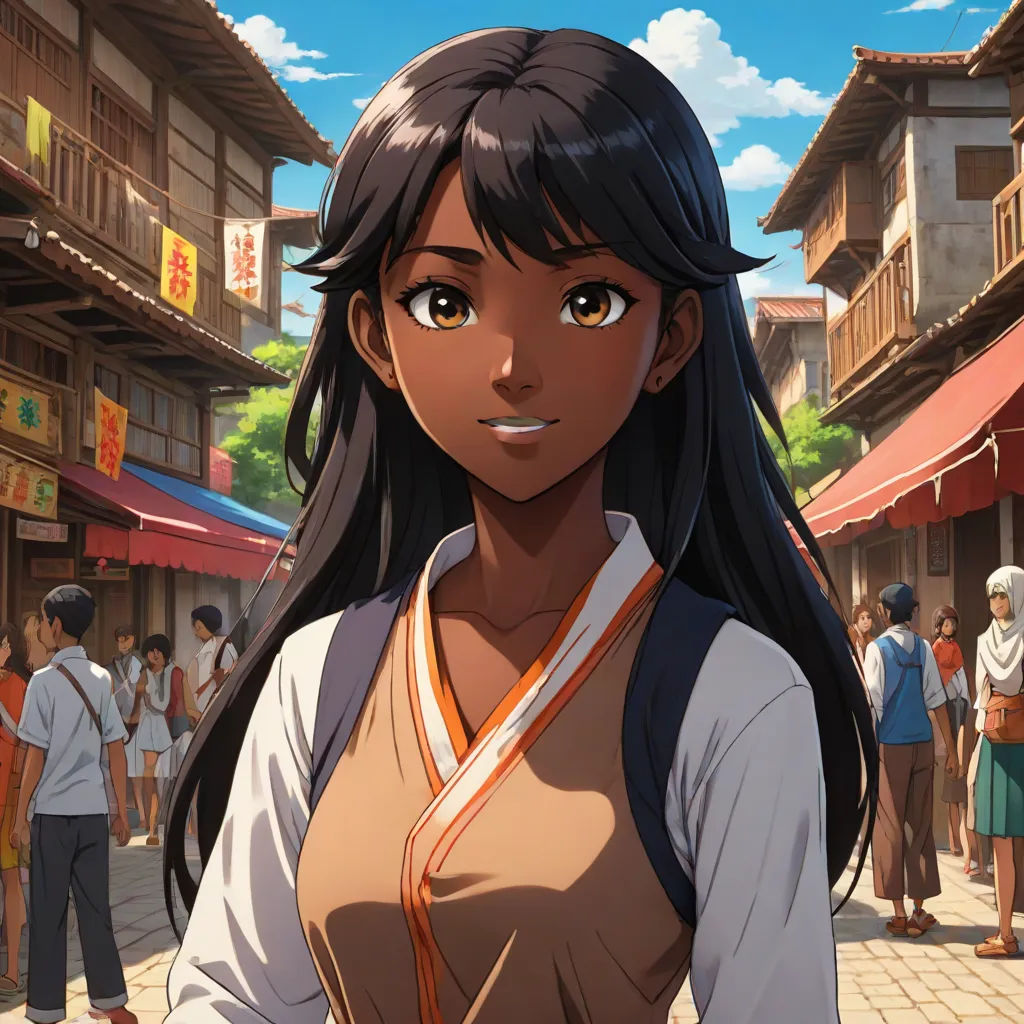 a woman in a brown top and a crowd of people in a city street with buildings and people walking around, a character portrait, Chizuko Yoshida, rayonism, official art