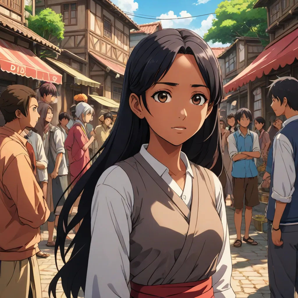 a woman in a kimono standing in front of a crowd of people in a city street with buildings, a detailed matte painting, Ayako Rokkaku, sots art, ufotable