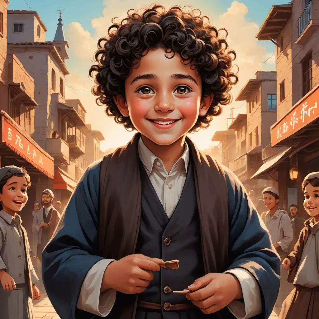 a painting of a boy in a school uniform standing in front of a group of children in a street, american scene painting, a storybook illustration, Chris LaBrooy, stanley artgerm lau