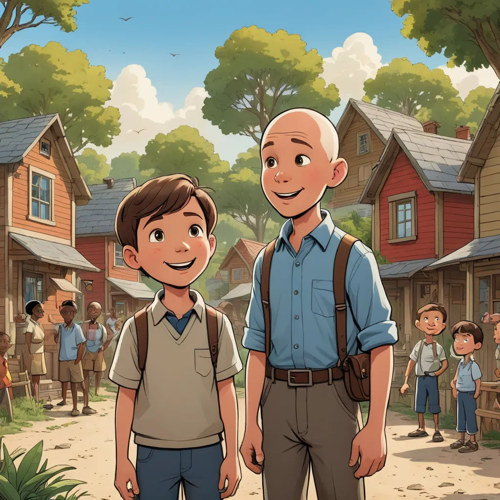 a cartoon of two people standing in front of a house with a crowd of people in the background and a man in the foreground, american scene painting, a storybook illustration, Charles Schulz, graphic novel