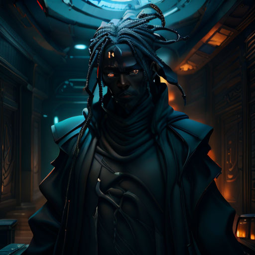a man with dreadlocks in a dark room with a clock on the wall behind him and a clock on the ceiling