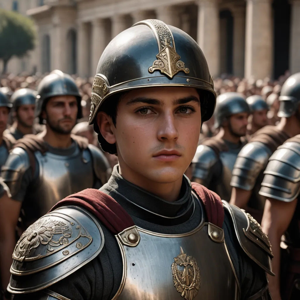 a group of men in armor standing next to each other in front of a building with columns and columns, antipodeans, a character portrait, Alesso Baldovinetti, promotional image