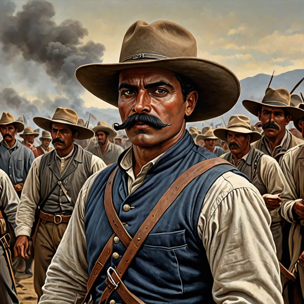 a painting of a man with a mustache and a mustache mustache in a group of men in uniform with guns, american scene painting, a detailed painting, Edward Otho Cresap Ord, II, western comic book art