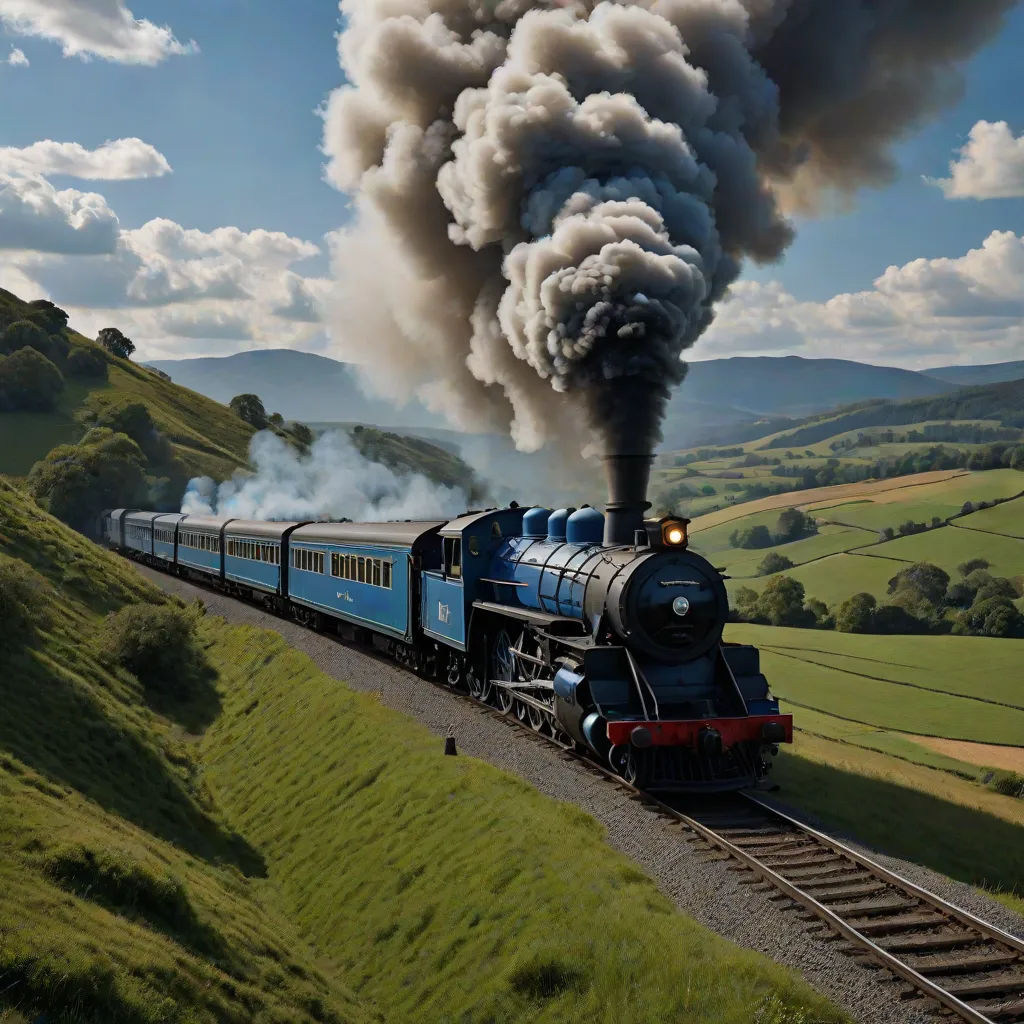 a train is traveling down the tracks with smoke billowing out of it's stacks and smoke billowing out of its stacks, a detailed matte painting, David Martin, fantastic realism, award-winning photograph