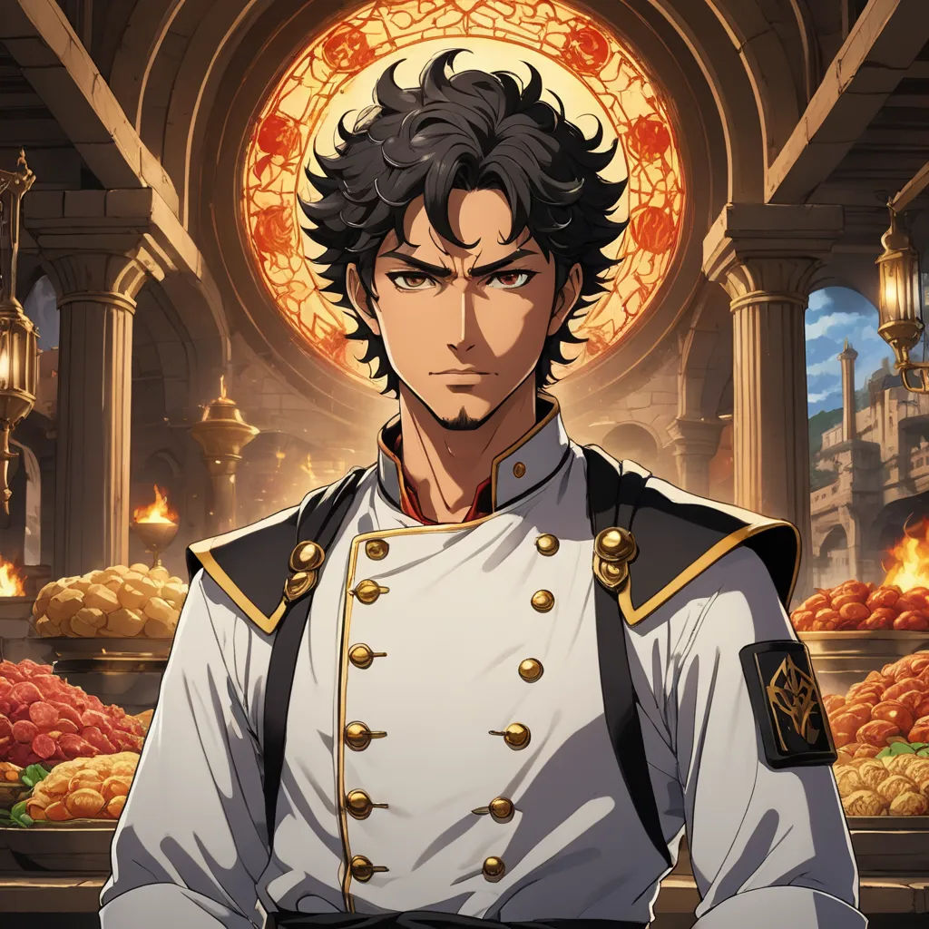 a man in a uniform standing in front of a building with a clock on it's face and a circular window, rayonism, a character portrait, Cedric Seaut (Keos Masons), official art