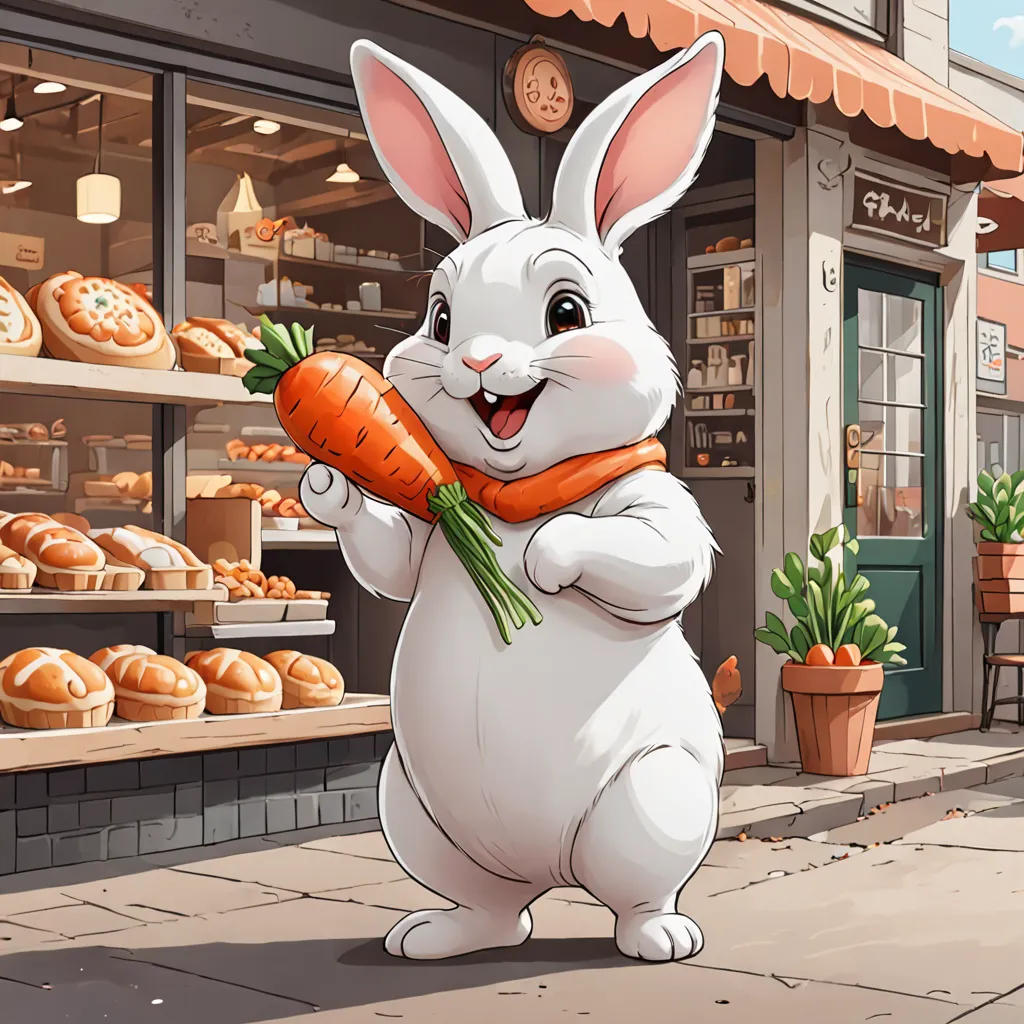 The Little White Rabbit's Quest for Carrot Buns