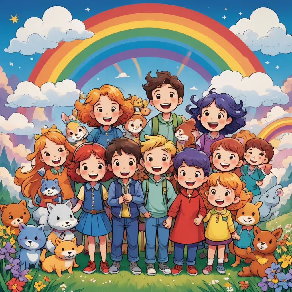 The Vibrant Adventures of Fluffy and the Rainbow Friends