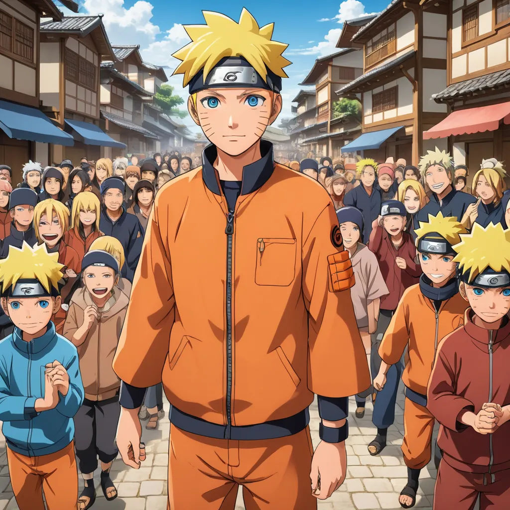 a man in an orange jacket standing in front of a crowd of people in a city street with buildings, les nabis, poster art, Baiōken Eishun, official art