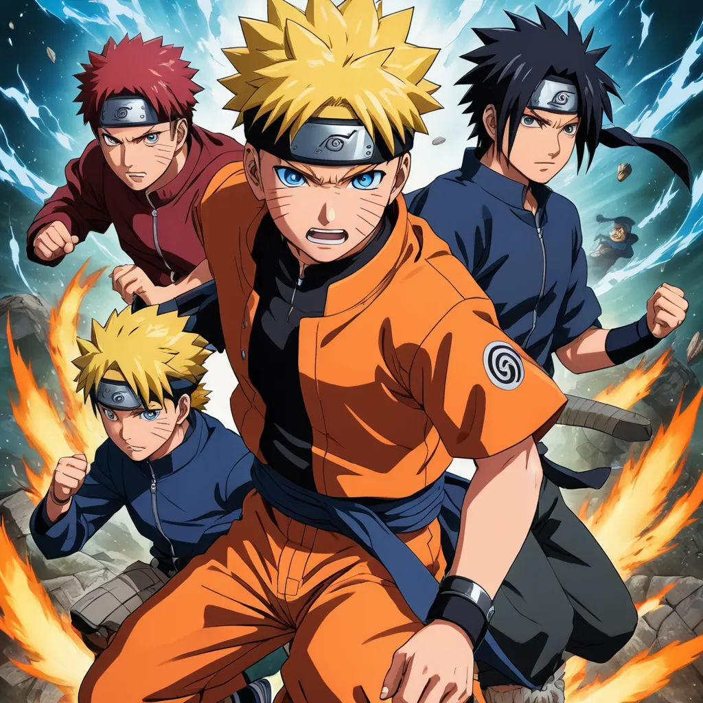 a group of people in a cartoon with a fire background and a man in a yellow shirt and a woman in a red top, les nabis, a poster, Baiōken Eishun, anime key visual