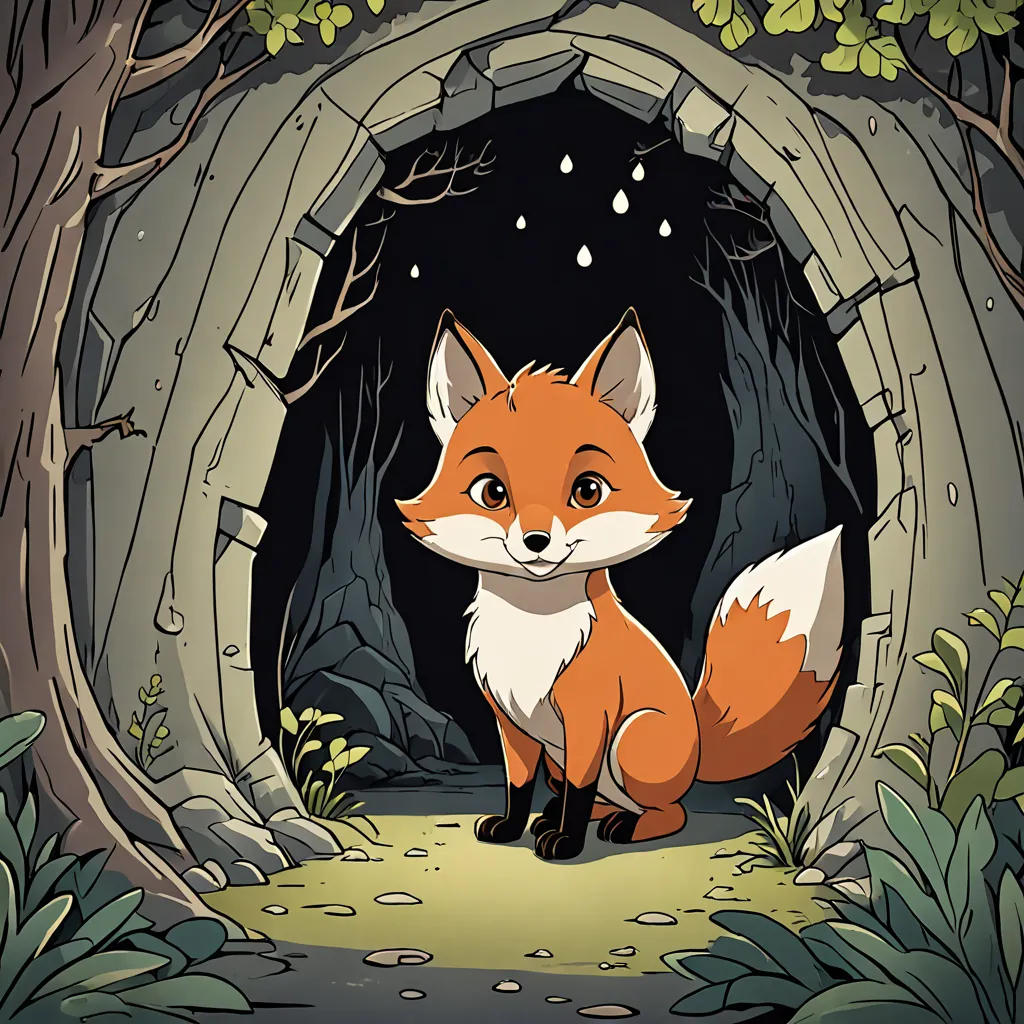 The Fox and the Mysterious Cave