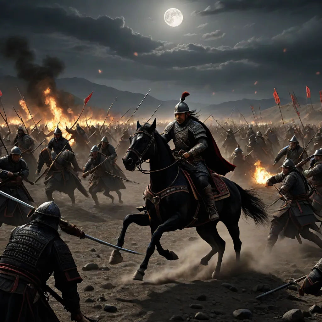 a group of men on horses in a field with a sky background and a full moon in the sky, antipodeans, a detailed matte painting, Arkhip Kuindzhi, cinematic concept art