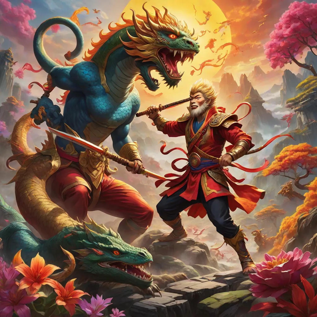 Sun Wukong vs the Lizard Demon