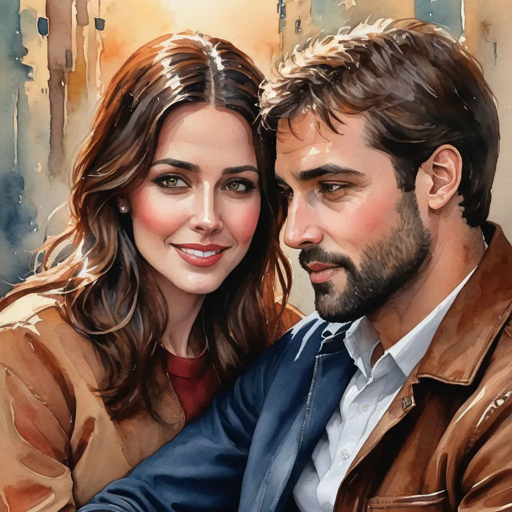 a painting of a man and woman sitting next to each other, one of them is holding the other, figurative art, a detailed painting, Alejandro Burdisio, detailed painting