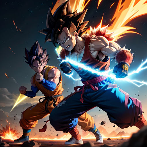 Goku Wallpaper 4K, Fusion attack, Dragon Ball Z