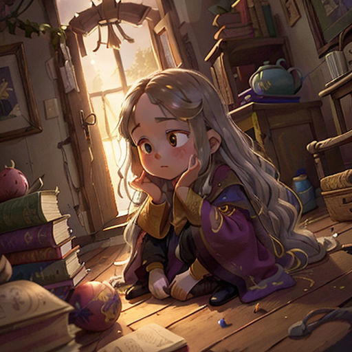 a girl sitting on the floor next to a pile of books and a pile of books on the floor
