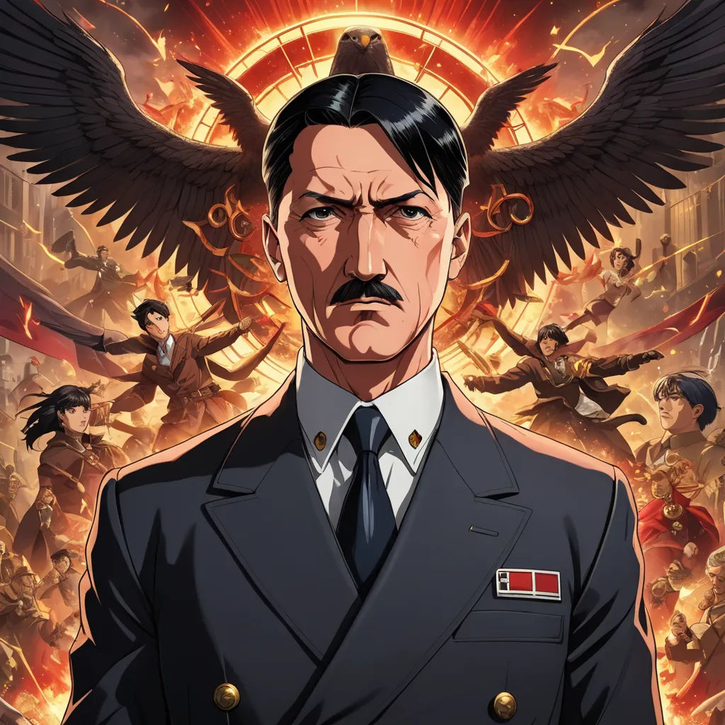 a man in a suit with a bird on his shoulder and a group of men in the background in a cartoon, sots art, a character portrait, Adolf Wölfli, official art