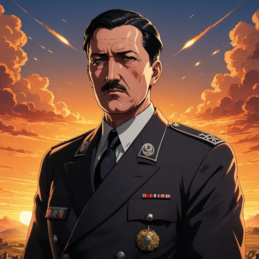 a man in a military uniform standing in front of a sunset with a sky background and clouds in the background, sots art, a character portrait, Alejandro Burdisio, official art